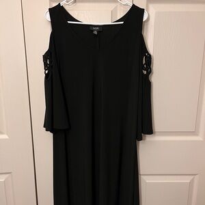 MSK Women's Black Cold Shoulder Bell Sleeve Dress